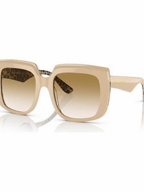 Dolce & Gabbana Cream Square Women’s Sunglasses with Gradient Brown Lenses
